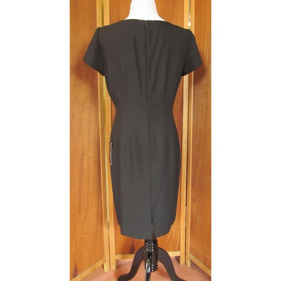 Vintage Virgo Petite Black w/Embroidered Neckline Cocktail Party Dress w/Tags 10 - Picture 7 of 9